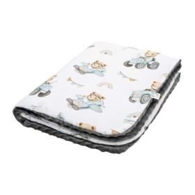 Kocyk Średniaka Traktory bawełna - minky 75x100 cm