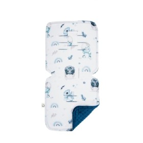 Wkładka do wózka spacerowego dwustronna bawełna/minky Dino 36x80 cm