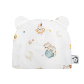 Bawełniana czapeczka niemowlęca 50/56 Kotki