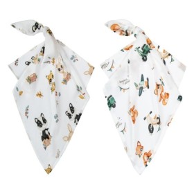 Pieluszka bambusowa 70x70 cm Słodziaki + Retro Fox 2 PACK