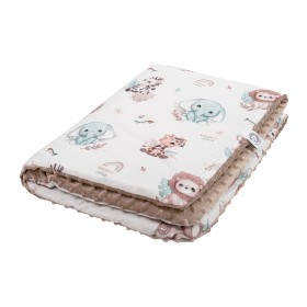 Kocyk Średniaka Safari bawełna - minky 75x100 cm