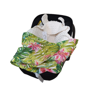 Kocyk do fotelika samochodowego Lilie bawełna/minky 90x90 cm