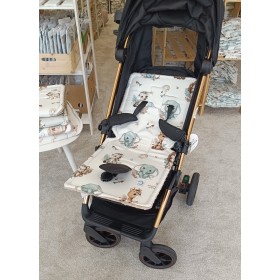 Bambusowa dwustronna Wkładka do wózka duża Safari 36x86 cm