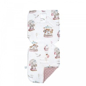 Bambusowa dwustronna Wkładka do wózka duża Lunapark 36x86 cm