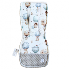 Bambusowa dwustronna Wkładka do wózka 5 pkt pasy Pieski