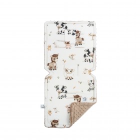 Wkładka do wózka spacerowego Farma dwustronna bawełna/minky 36x80 cm