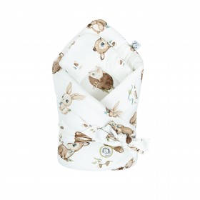 Bawełniany Becik Rożek wiązany niemowlęcy Las 74x74 cm