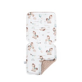 Wkładka do wózka spacerowego duża 37x86 cm dwustronna bawełna/minky Koniki