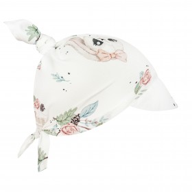 Bambusowa wiązana Chustka Trójkątna z daszkiem Romantyczny Królik