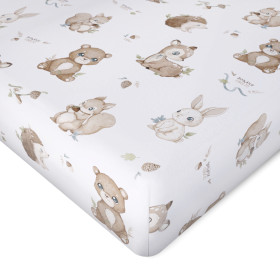 Bamboo sheet with elastic band 80x160 cm Forest