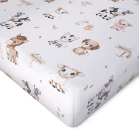 Bamboo sheet with elastic band 80x160 cm Farm