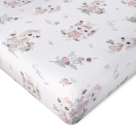 Bamboo sheet with elastic band 90x200 cm Bunny