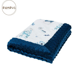 Kocyk Niemowlaka bambus - minky 65x75 cm Dino