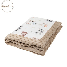 Baby blanket bamboo - minky 65x75 cm Farm