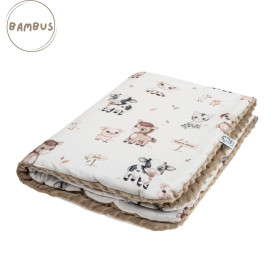 Baby blanket bamboo - minky 75x100 cm Farm