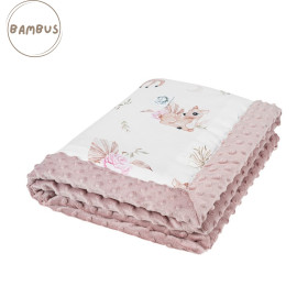 Blanket for teens and adults bamboo - minky 140x200 cm Forest Animals