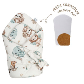 Bambusowy Becik Rożek wiązany z usztywnieniem Safari 74x74 cm