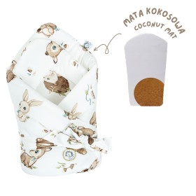 Bamboo baby swaddling with coconut mat Forest 74x74 cm