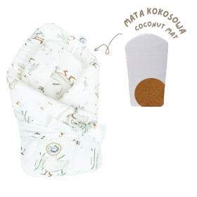 Bamboo baby swaddling with coconut mat Geese 74x74 cm