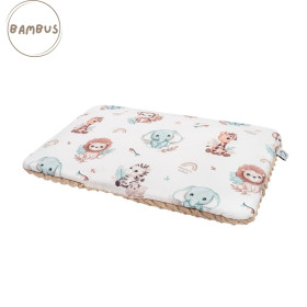 Double-sided Preschooler Pillow Safari bamboo/minky 30x40 cm