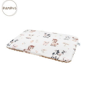 Double-sided Preschooler Pillow Farm bamboo/minky 30x40 cm