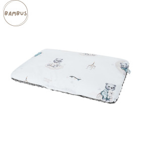 Double-sided Preschooler Pillow Bears bamboo/minky 30x40  cm