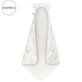 Bamboo blanket for car seat with minky fabric 90x90 cm Geese