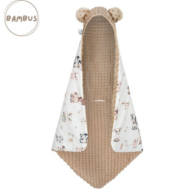 Bamboo blanket for car seat with minky fabric 90x90 cm Farm