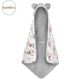 Bamboo blanket for car seat with minky fabric 90x90 cm Puppy