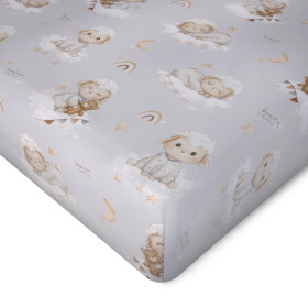 Bamboo sheet with elastic band  60x120cm Sheep