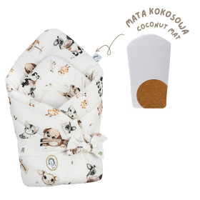 Bawełniany rożek niemowlęcy usztywniany z matą kokosową  Farma 74x74 cm
