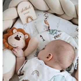 Bambusowa Poduszka Miś z uszami 30x30 cm Safari