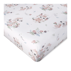 Bamboo sheet with elastic band 60x120cm Bunny