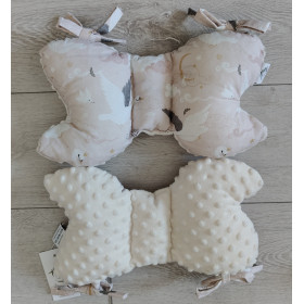 Poduszka Motylek do wózka Łabędzie bawełna/minky