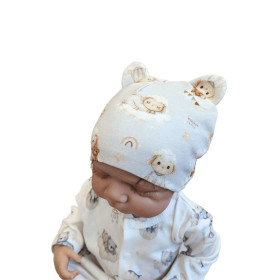 Bawełniana czapeczka niemowlęca 50/56 Owieczki