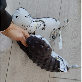 Poduszka Motylek do wózka bawełna-minky Jednorożce