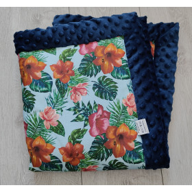 Baby blanket Flowers cotton/minky 65x75 cm