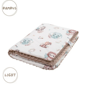 Preschooler's blanket, bamboo - minky Light, 100x150 cm Safari
