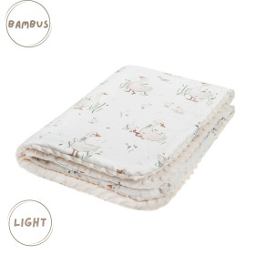 Preschooler's blanket, bamboo - minky Light, 100x150 cm Geese