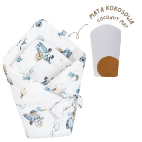 Bamboo baby swaddling with coconut mat Benji 74x74 cm