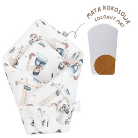 Bamboo baby swaddling with coconut mat Monkey 74x74 cm