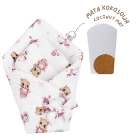 Bamboo baby swaddling with coconut mat Ballerina 74x74 cm