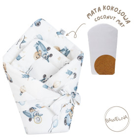 Cotton padded baby horn with coconut mat Benji 74x74 cm