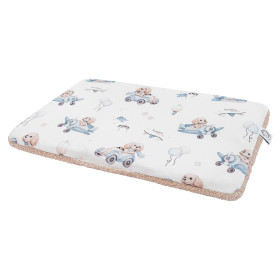 Double-sided cotton & bouclé pillow Benji 30x40 cm