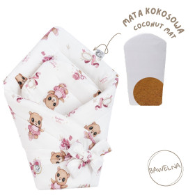 Bawełniany rożek niemowlęcy usztywniany z matą kokosową  Ballerina 74x74 cm