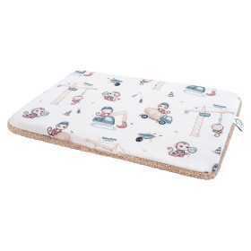 Double-sided cotton & bouclé pillow Monkey 25x30 cm