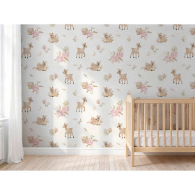 Non-woven wallpaper 135 x 300 cm – roll Forest Animals