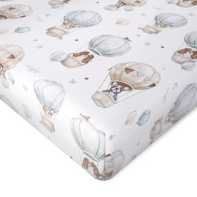 Bamboo sheet with elastic band 80x180 cm Puppy