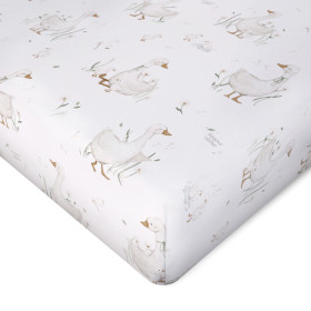 Bed sheet with elastic band 80x180 cm Geese