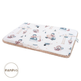 Double-sided Preschooler Pillow Monkey bamboo/boucle 40x60 cm